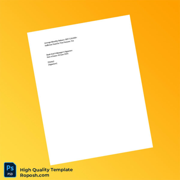 Bangladesh Pubali Bank Limited Bank Statement Template in Word and PDF formats 2 page