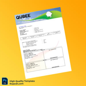 Bangladesh Qubee Editable Utility Bill Template in Word and PDF formats 2 page
