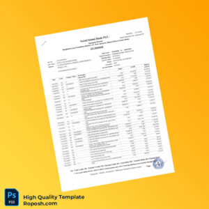 Bangladesh SIBL Bank Statement Template in Word and PDF formats 2 page