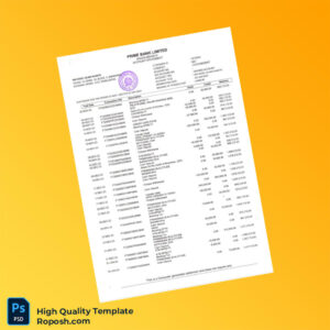 Bangladesh iBanking Bank Statement Template in Word and PDF formats 2 page