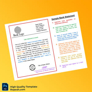Bank Name Bank Statement Template in Word and PDF formats