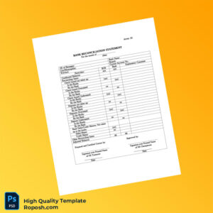 Bank Reconciliation Statement Template in Word and PDF formats
