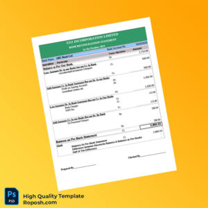 Bank Reconciliation Template in Word and PDF formats 7 page