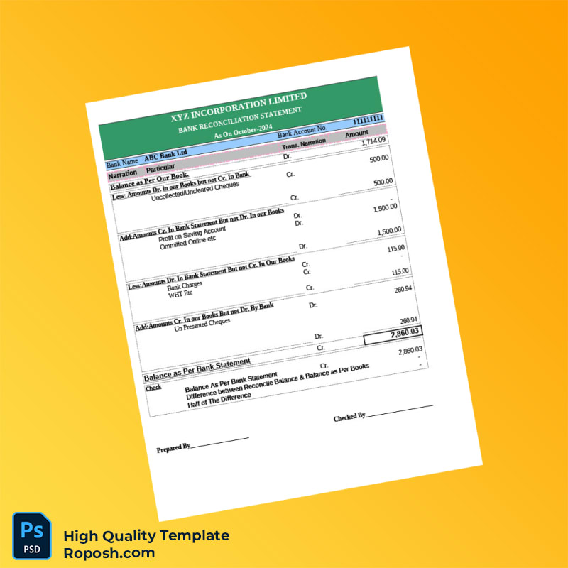 Bank Reconciliation Template in Word and PDF formats 7 page Bank Reconciliation Template in Word and PDF formats 7 page