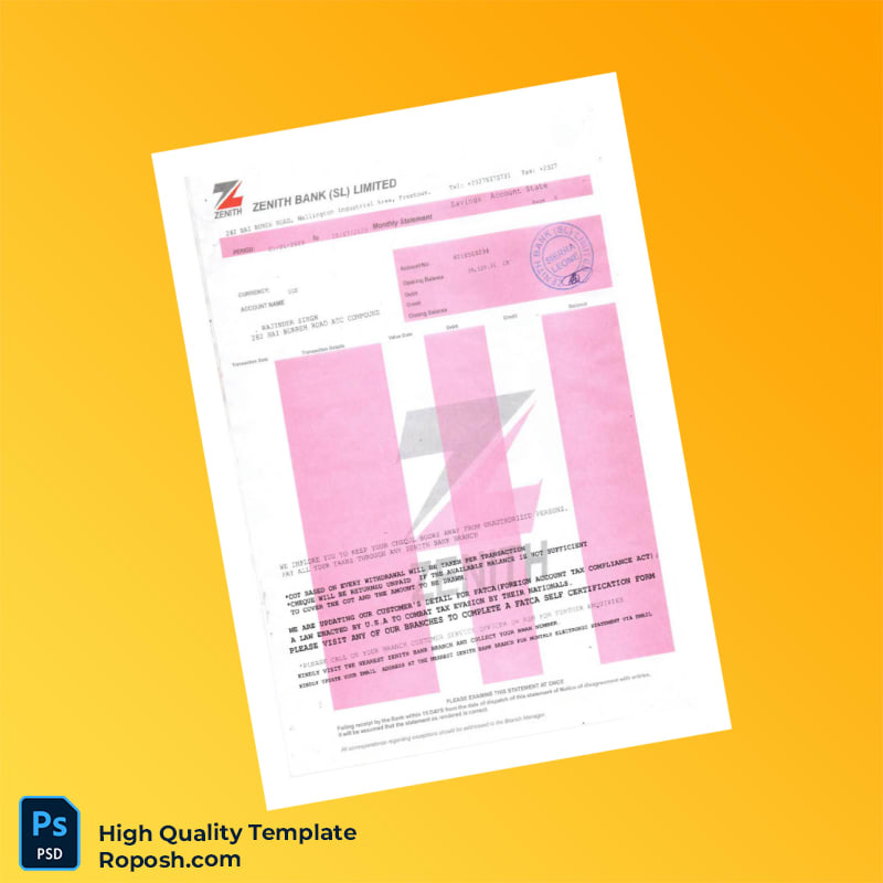 Bank Savings Statement Template in Word and PDF formats 6 page Bank Savings Statement Template in Word and PDF formats 6 page