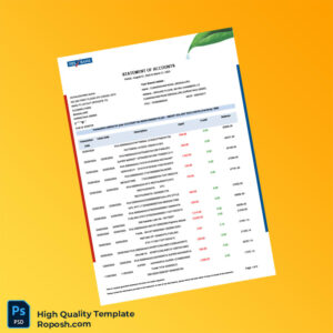 Bank Statement Template in Word and PDF formats 8 page