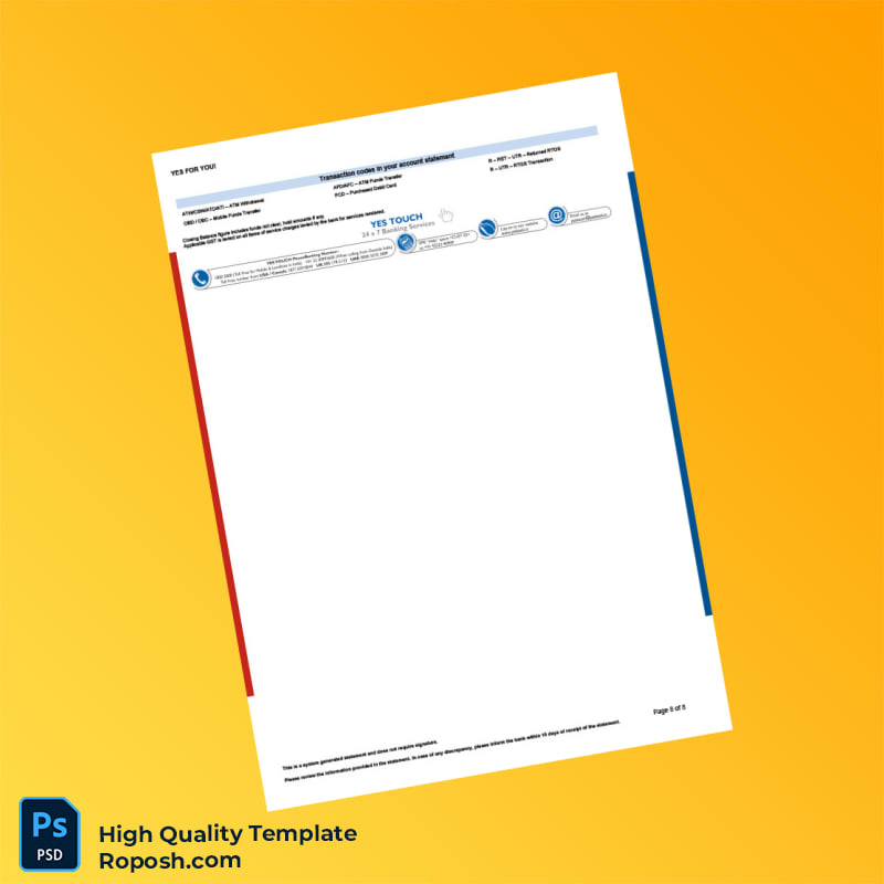 Bank Statement Template in Word and PDF formats 8 page Bank Statement Template in Word and PDF formats 8 page