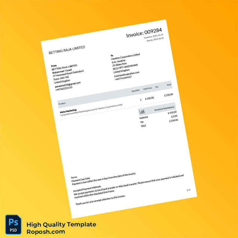 Bank Statement and Invoices Template in Word and PDF formats 7 page Bank Statement and Invoices Template in Word and PDF formats 7 page