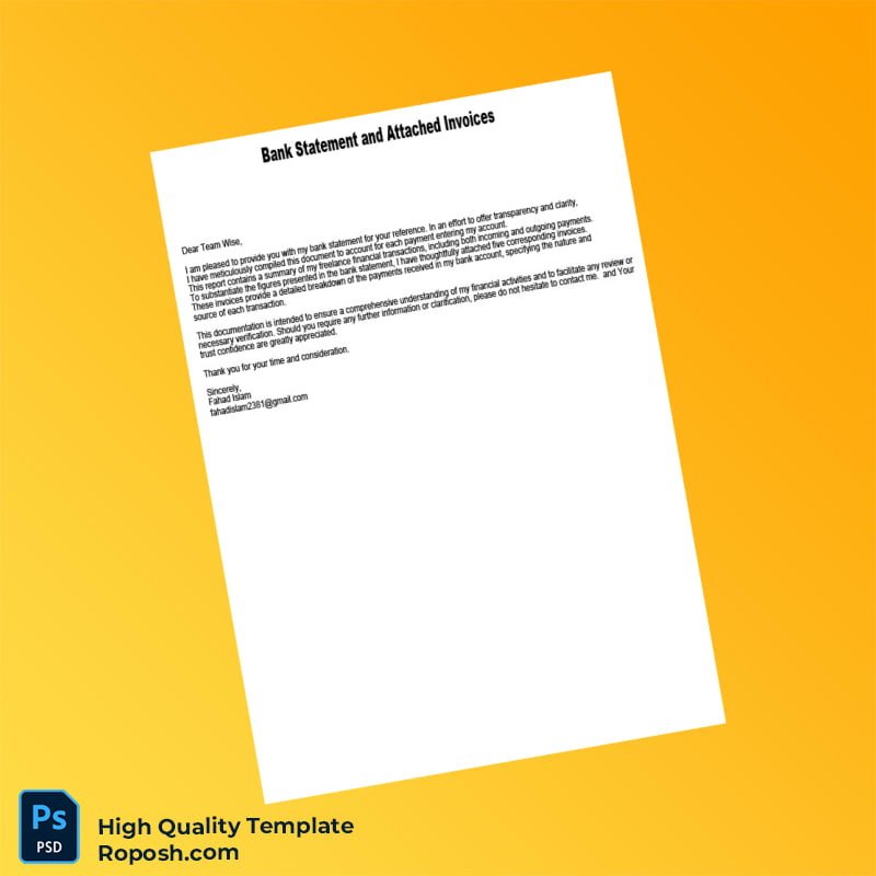 Bank Statement and Invoices Template in Word and PDF formats 7 page Bank Statement and Invoices Template in Word and PDF formats 7 page