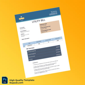 Belgium Editable Utility Bill Template in Word and PDF formats