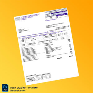 Belgium Golden Valley Electric Association Editable Electricity Bill Template in Word and PDF formats 2 page