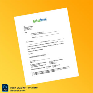 Belize Belize Bank Limited Editable Address Verification Letter Template in Word and PDF formats