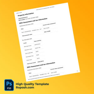 Canada City of Ottawa Editable Property Tax Bill Template in Word and PDF formats