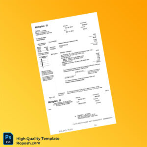Canada BC Hydro Editable Utility Bill Template in Word and PDF formats 2 page