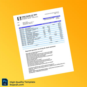 Canada Bank Statement Template in Word and PDF formats 2 page Canada Bank Statement Template in Word and PDF formats 2 page