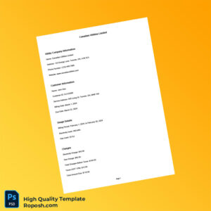 Canada Canadian Utilities Limited Editable Utility Bill Template in Word and PDF formats