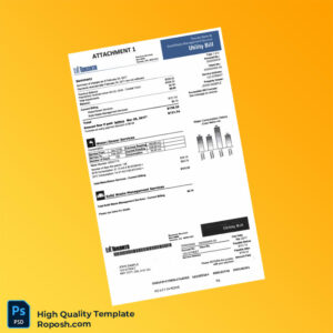 Canada City of Toronto Editable Water Bill Template in Word and PDF formats 3 page