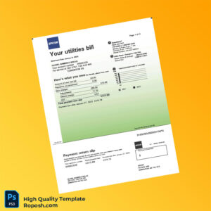 Canada EPCOR Editable Electricity Bill Template in Word and PDF formats 3 page