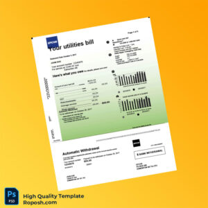 Canada EPCOR Editable Utility Bill Template in Word and PDF formats 3 page