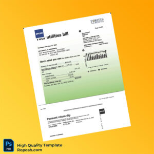 Canada Epcor Editable Power Bill Template in Word and PDF formats 2 page Canada Epcor Editable Power Bill Template in Word and PDF formats 2 page