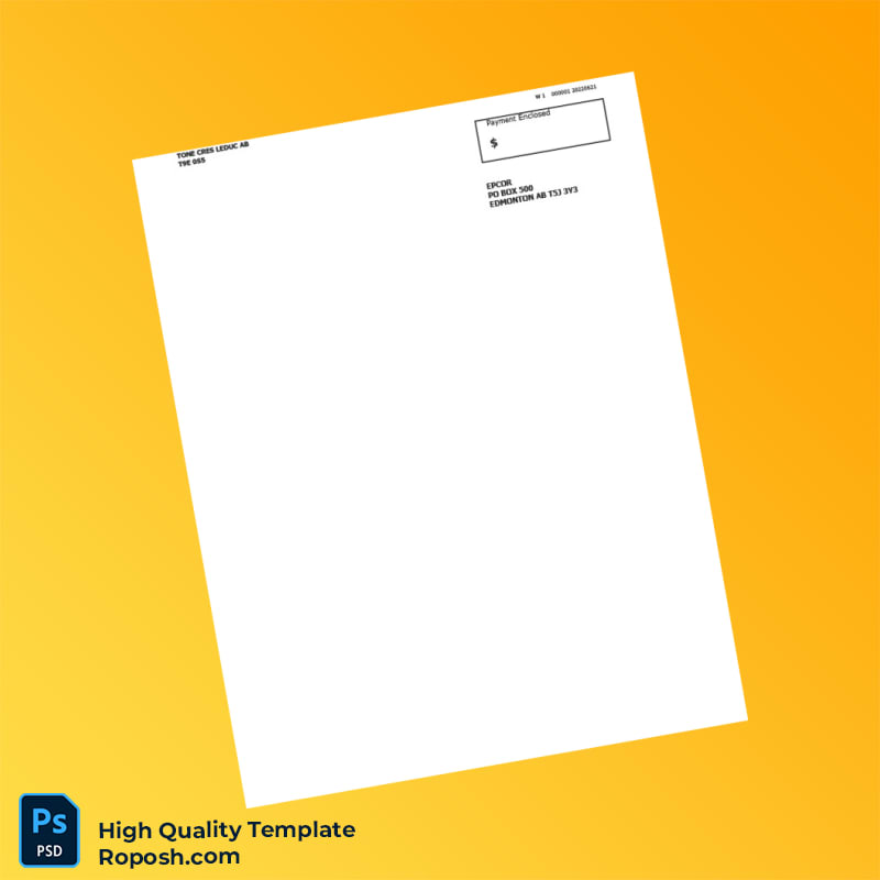 Canada Epcor Editable Power Bill Template in Word and PDF formats 2 page Canada Epcor Editable Power Bill Template in Word and PDF formats 2 page