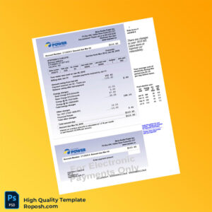 Canada Nova Scotia Power Inc Editable Electricity Bill Template in Word and PDF formats