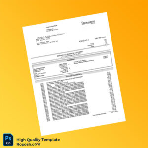 Canada PeoplesTrust Bank Business Account Statement Template in Word and PDF formats