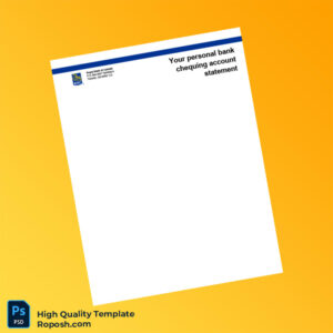 Canada Royal Bank of Canada Chequing Account Statement Template in Word and PDF formats 2 page