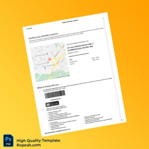 Canada Tangerine Editable Identity Confirmation Template in Word and PDF formats 2 page