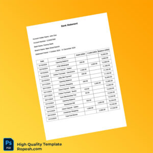 Dummy Bank Statement Dummy Bank Template in Word and PDF formats Dummy Bank Statement Dummy Bank Template in Word and PDF formats