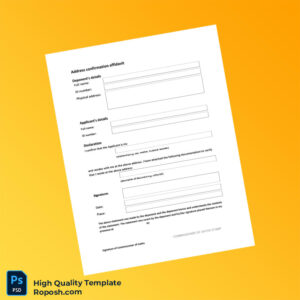 Editable Address Confirmation Affidavit Template in Word and PDF formats