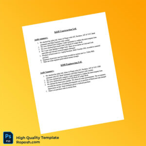 Editable Audit Summary Template in Word and PDF formats