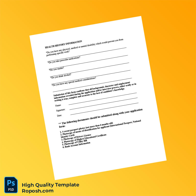 Editable Driver Job Application Form Template in Word and PDF formats 2 page Editable Driver Job Application Form Template in Word and PDF formats 2 page