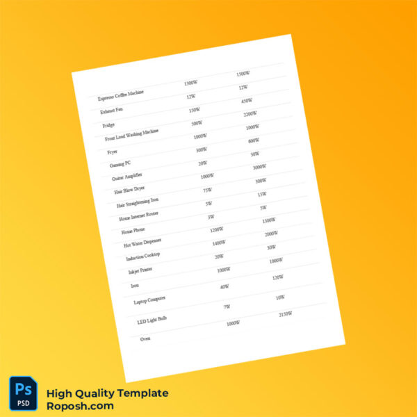 Editable Electricity Bill Template in Word and PDF formats 8 page