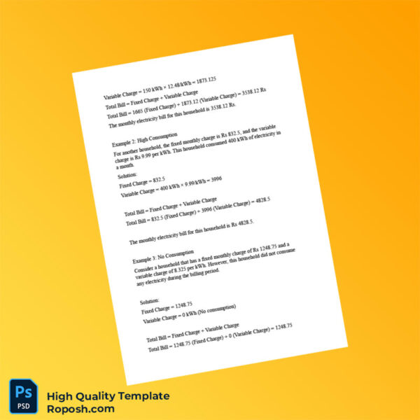 Editable Electricity Bill Template in Word and PDF formats 8 page