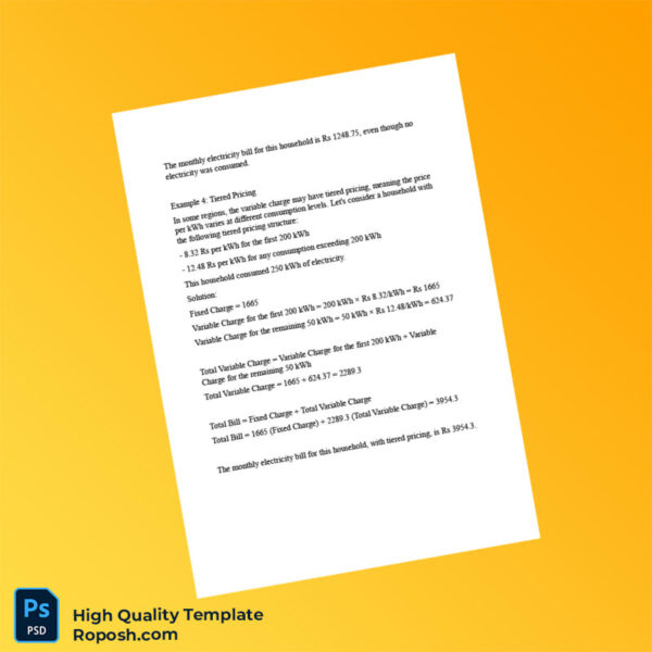 Editable Electricity Bill Template in Word and PDF formats 8 page