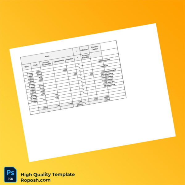 Editable Financial Ledger Template in Word and PDF formats