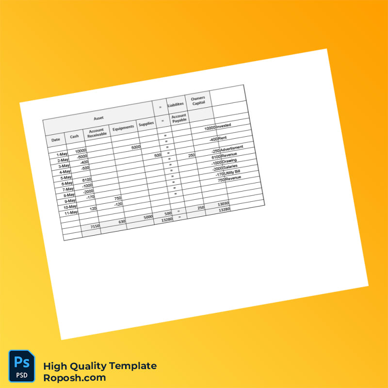 Editable Financial Ledger Template in Word and PDF formats Editable Financial Ledger Template in Word and PDF formats