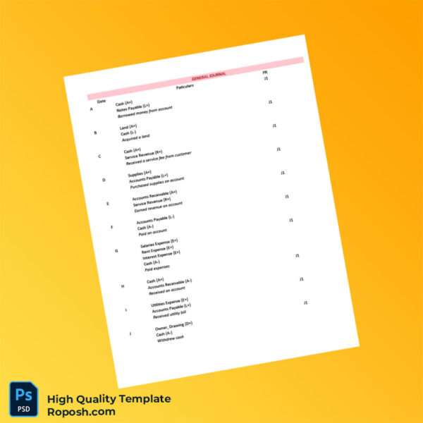 Editable General Journal General Ledger Template in Word and PDF ...