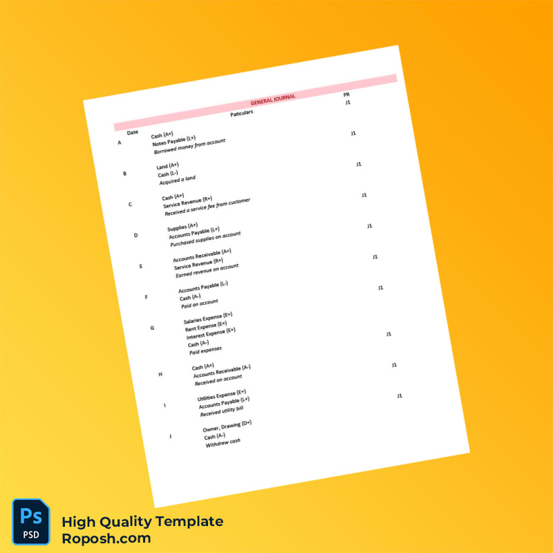 Editable General Journal General Ledger Template in Word and PDF formats 3 page Editable General Journal General Ledger Template in Word and PDF formats 3 page