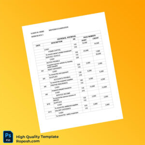Editable General Journal Template in Word and PDF formats 3 page