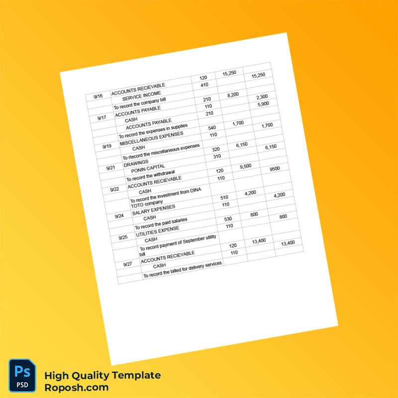 Editable General Journal Template in Word and PDF formats 3 page Editable General Journal Template in Word and PDF formats 3 page