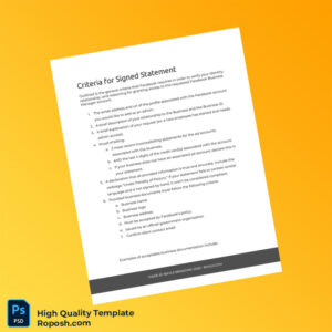 Editable Signed Statement Template in Word and PDF formats 3 page