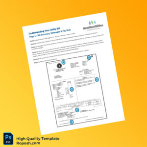 Editable Utility Bill Template in Word and PDF formats