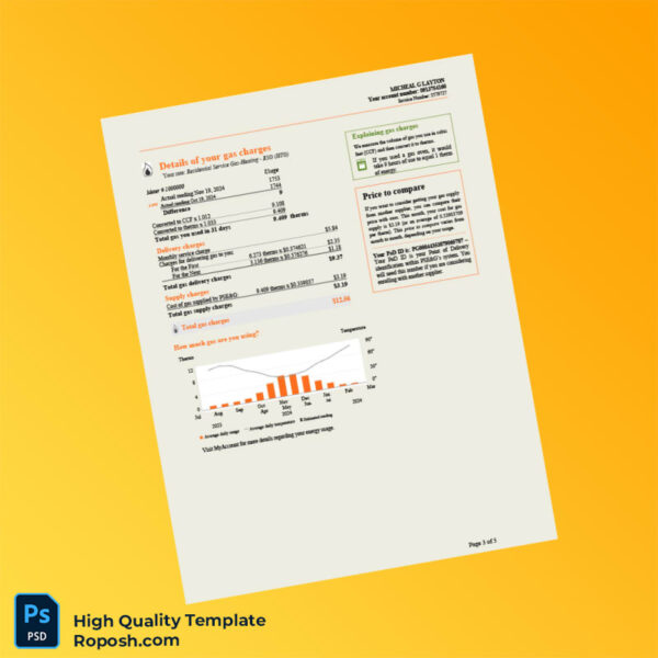 Editable Utility Bill Template in Word and PDF formats 7 page