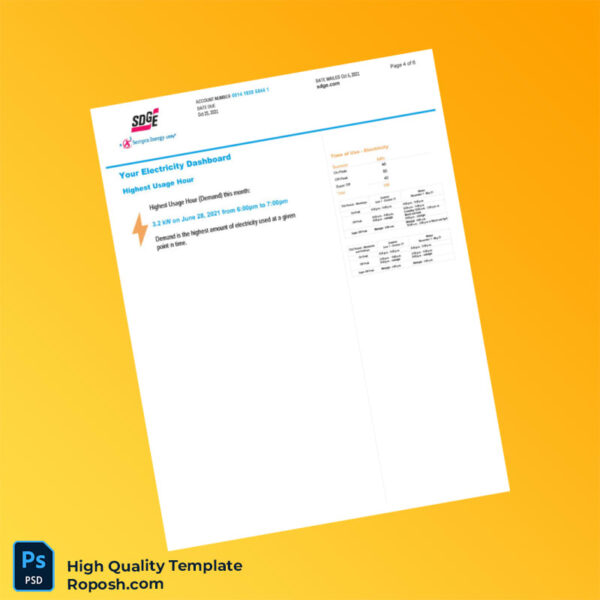 Editable Utility Bill Template in Word and PDF formats 7 page
