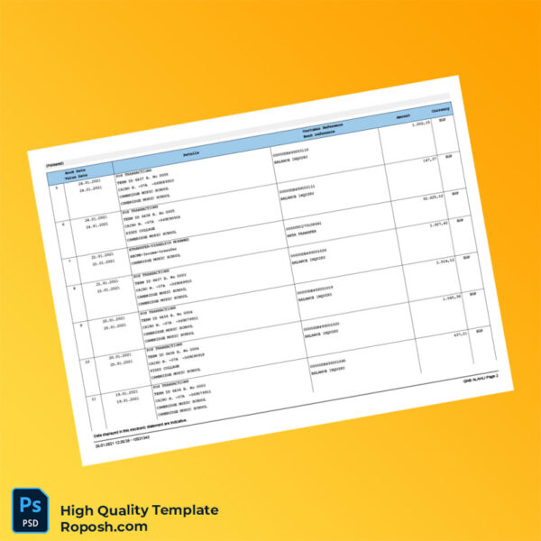 Egypt QNB Bank Statement Template in Word and PDF formats 4 page