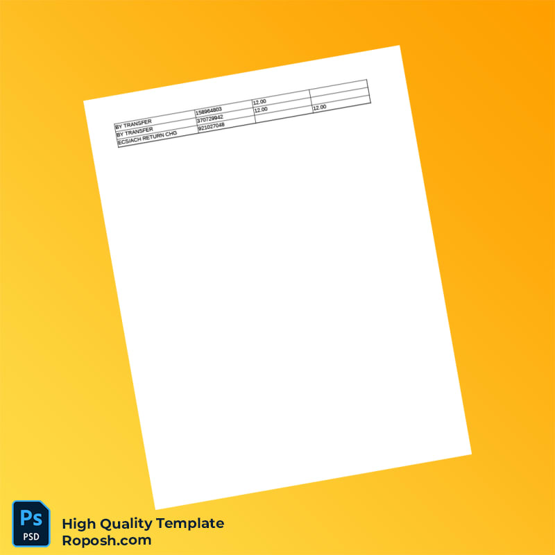 Empty Consolidated Bank Statement Template in Word and PDF formats 6 page Empty Consolidated Bank Statement Template in Word and PDF formats 6 page