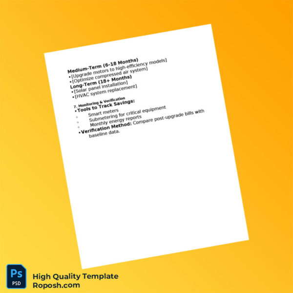 Energy Audit Report Template Editable Energy Audit Report Template in Word and PDF formats 3 page