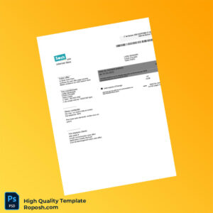 France Sosh Editable Utility Bill Template in Word and PDF formats 2 page